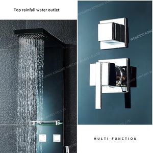 Panel <span class=keywords><strong>de</strong></span> <span class=keywords><strong>ducha</strong></span> <span class=keywords><strong>de</strong></span> acero inoxidable negro moderno, chorro <span class=keywords><strong>de</strong></span> masaje, patrones <span class=keywords><strong>de</strong></span> pulverización, <span class=keywords><strong>ducha</strong></span> <span class=keywords><strong>frontal</strong></span> cepillada, accesorios para hoteles, válvula <span class=keywords><strong>de</strong></span> cerámica - Product Image 4