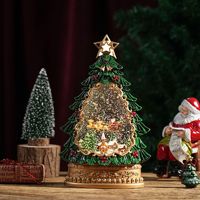Décorations de Noël en gros transfrontalières, neige lumineuse, sapins de Noël remplis d'eau, petites veilleuses, ornements de bureau