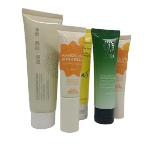 customize flip top skincare packaging slim cosmetic plastic tube tail unsesaled with custom logo printing