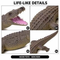 Jouet animal marin crocodile en PVC écologique marron-vert 62x24x10cm - Décoration de bureau éducative pour enfants 3 ans et plus unisexe
