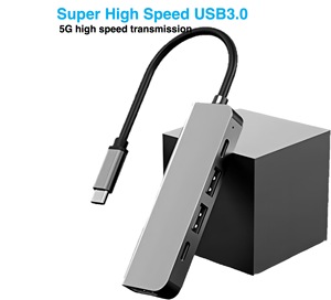 SYONG 5-in-1 <span class=keywords><strong>USB</strong></span>-<span class=keywords><strong>C</strong></span> in lega di alluminio Docking Station Hub OTG adattatore Splitter 4K per 1.4 porte 3.0 <span class=keywords><strong>USB</strong></span> 2 * tipo <span class=keywords><strong>C</strong></span> per Computer Stock - Product Image 3