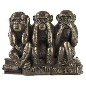 Entendre, ne pas <span class=keywords><strong>parler</strong></span>, pas de mal, Statue 3 singes, trois vraies de l'homme, Figurine en polyrésine, finition Bronze - Product Image 6