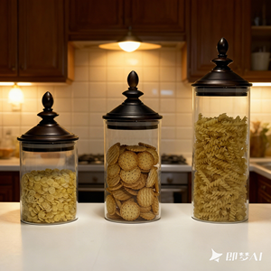 Giáng sinh thủy tinh <span class=keywords><strong>cookie</strong></span> & Kẹo <span class=keywords><strong>Jar</strong></span>-Kín Con dấu khóa hương vị cấp thực phẩm container, trang trí lễ hội cho kỳ nghỉ nhà bếp & Quà Tặng - Product Image 5