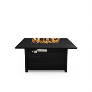 โต๊ะเตาไฟ DB ขนาด 24 นิ้ว โครงเหล็กทรงสี่เหลี่ยมผืนผ้า ใช้แก๊สโพรเพน สำหรับกลางแจ้ง สวน ทันสมัย พกพาสะดวก พร้อมฝาปิด - Product Image 1