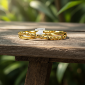 กำไลข้อมือแฟชั่น สแตนเลสสตีล 316L ชุบทอง PVD ทนทาน เป็นมิตรต่อสิ่งแวดล้อม เครื่องประดับเสริม - Product Image 3