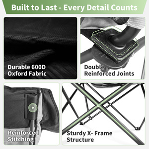 GearTop Folding Beach Chair With <b>Footrest</b> Padded Polyester Modern Design Outdoor Camping Use - Product Image 4