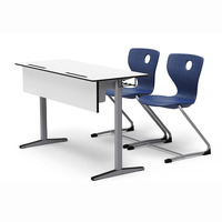 Chaise et table d'étudiant à double siège, mobilier de classe scolaire, bureau et chaise d'étudiant