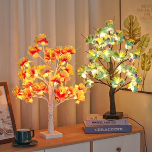 โคมไฟตั้งโต๊ะรูปต้นไม้ดอกมะลิและกุหลาบ LED สีสันสดใสสำหรับตกแต่งเทศกาลวันหยุด งานแต่งงาน ของขวัญคริสต์มาส ตกแต่งห้องพักโรงแรม ไฟกลางคืน - Product Image 1