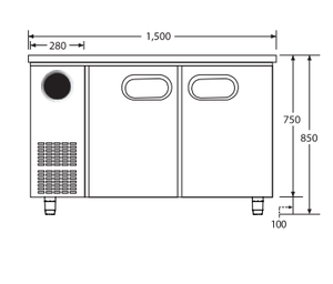 Refrigerador Bajo Encimera STARION SR-V15EIEA de 1500 mm con Enfriamiento Directo, 2 Puertas, Control Digital, Alta Capacidad - Product Image 4