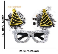 Lunettes style feux d'artifice étoiles 2027, lunettes noires et dorées pour le Nouvel An, décorations de fête du compte à rebours, monture de lunettes à rayures étoiles