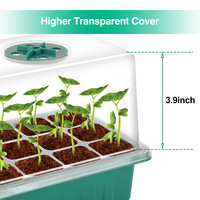 BAVAGREEN 6X12 cellules couvercle transparent dôme d'humidité Mini kit de plateau de démarrage de graines avec luminosité réglable lumière de croissance pour les plantes