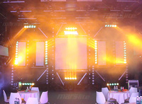 5x100W ámbar + blanco cálido + luces Blinder RGB + Efecto de anillo Led luz estroboscópica Dj concierto efecto intermitente Blinders Luz de escenario