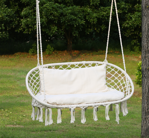 Ventes d'usine <span class=keywords><strong>Hamac</strong></span> en coton tissé à la main pour l'intérieur et l'extérieur Balançoire double chaise Camping Balançoire de patio - Product Image 2