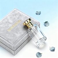 Flacon de parfum cylindrique en verre 50ml 100ml, flacon de parfum en verre 50ml, flacon vide avec pulvérisateur et patch de couleur