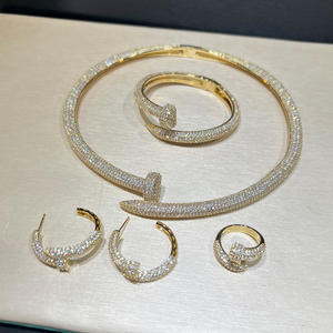 XILIANGFEIZI Conjunto de joyas Cobre Circón Transfronterizo Superventas Lujo, Collar de gama alta de moda - Product Image 3