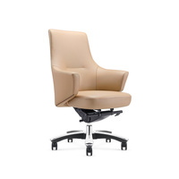Chaise de bureau élégante en cuir, design rembourré confortable pour de longues heures de travail au bureau