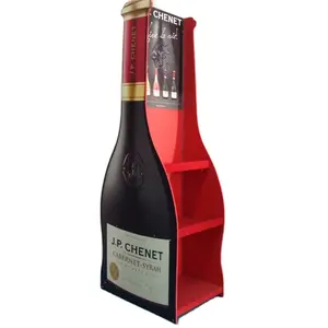 特殊设计瓶形状葡萄酒展示纸板支架