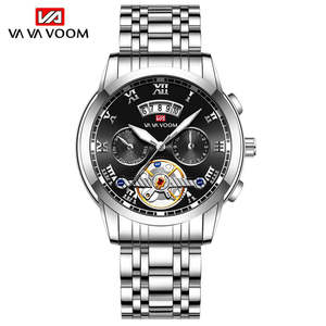 Montre pour homme VAVA VOOM 2453, vente en gros, haute qualité, quartz, verre, design simple, étanche, lumineuse, acier inoxydable, montre de luxe - Product Image 4