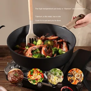 Juegos de utensilios de cocina antiadherentes de titanio <span class=keywords><strong>Carote</strong></span>, uso en estufas de inducción y gas, sartén antiadherente de titanio con tapa de vidrio de silicona - Product Image 4