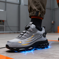 Sepatu Kerja Pria Model Rotary Dial Steel Toe Safety Sneakers Anti-Tusuk Tahan Gores Warna Hitam untuk Musim Panas