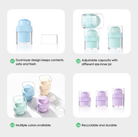 Pot à crème carré portable sans air à design sous vide avec pompe à bec de canard, pour lotion cosmétique et crème contour des yeux, avec couvercle à vis et base en PS