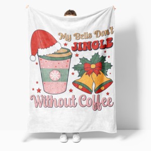 Coperta in Pile di Corallo Morbida e Confortevole con Stampa Caffè, Coperta Natalizia Personalizzata in Flanella per Letto, Regalo - Product Image 1