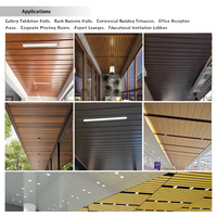 Cuisine américaine et balcon Grille en aluminium grain de bois Tile Long gousset Plaque pour centre commercial Hôtel Intégration Salle de bain Plafond Matériel