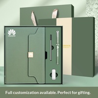 Ensemble Cadeau Luxe : Carnet en Cuir Pliant à Changement de Couleur, Stylo, Clé USB, Thermos, Recharges Signature, Sac Fourre-tout à Fermoir Doré – 7 Couleurs, 3 ou 4 Pièces