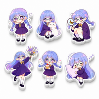 Autocollants Anime Personnalisés en Vinyle, Stickers Chibi Kawaii Fille, Décalcomanies Découpées, Figurines Manga Mignonnes, Étanche pour Ordinateur Portable et Bouteille d'Eau