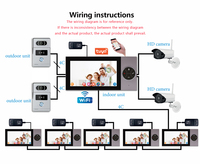 Usine 7 pouces écran tactile Smart vidéo porte téléphone Support RFID carte déverrouillage contrôle d'accès réglage multilingue