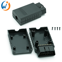 Dispositivo de diagnóstico OBD2 Elm327, carcasa con lector de código de agujero de salida, herramienta de diagnóstico OBD, Pin curvado, adaptador macho chapado en oro
