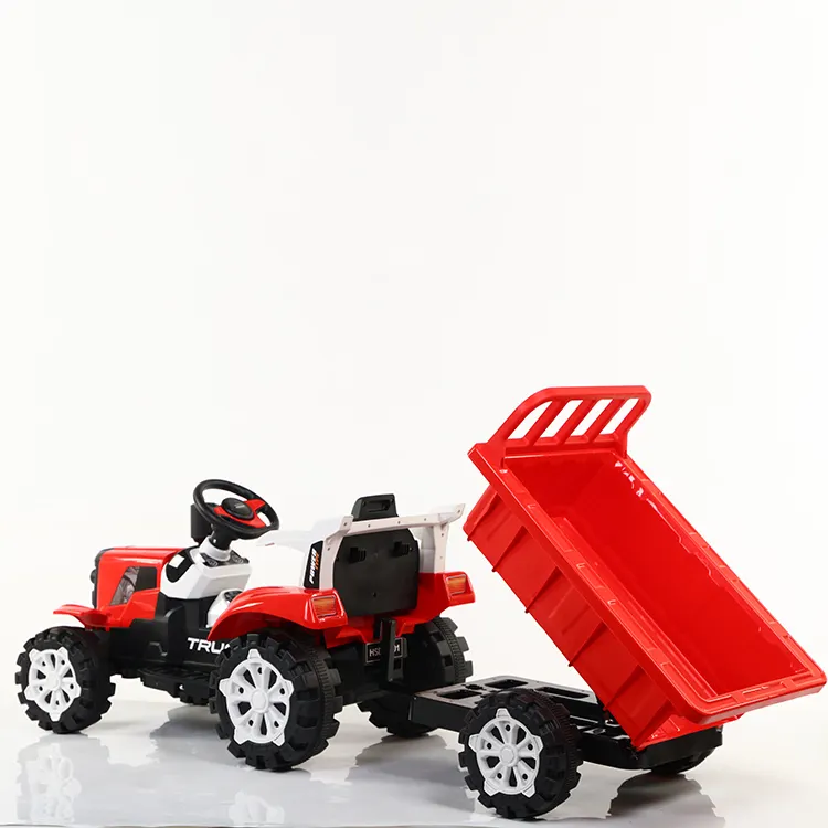 खिलौना कार ट्रक में 6 पहियों इलेक्ट्रॉनिक बच्चों का ट्रैक्टर/ट्रेलर