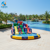 Grand parc aquatique gonflable en PVC, toboggan aquatique géant d'extérieur, toboggan aquatique gonflable pas cher avec piscine pour adultes et enfants, toboggan aquatique commercial