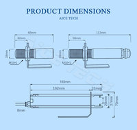 Sensor Suhu Inframerah Non-Kontak Digital 24V 4-20mA Laser IR Pendek untuk Oven Industri -50 125 Derajat 300C OEM ODM