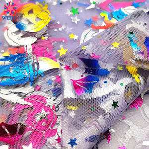 2025 कस्टम डाइंग डिजाइन पॉलिएस्टर गोल्ड-प्लेटेड हेलोलीन टुले फइल कपड़े के कपड़े पहने पार्टी स्कर्ट सजावट - Product Image 3