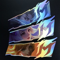 Autocollant en vinyle personnalisé, autocollant holographique pour ordinateur portable, imperméable, pour les fans d'anime