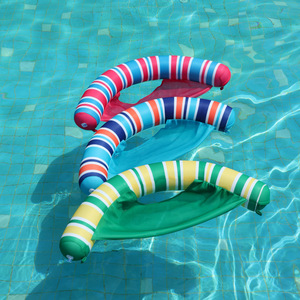 Bouée flottante semi-circulaire en forme de U avec filet, chaise longue aquatique pour adultes, jouet de loisirs pour piscine - Product Image 3