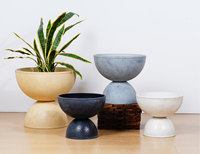 Pot de fleurs nordique simple en forme de bol, grande capacité, en plastique écologique, pour la décoration intérieure