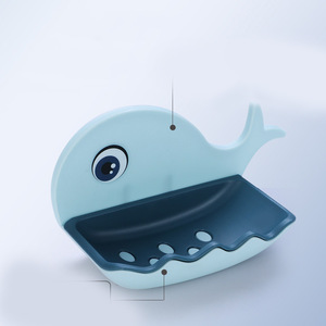 Nahe Whale Soap Dish Double Layer Plastic Bathroom Storage Hanging No Drilling Required - Product Image 3