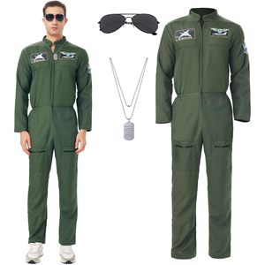 Disfraz de Piloto de Combate JoyFuncos para Hombre, Mono de Aviador, Traje de Vuelo, Disfraz de Halloween, Disfraz de los Años 40, Disfraz de Carnaval, Cosplay - Product Image 1