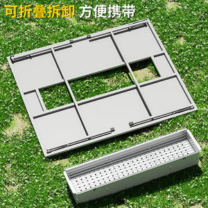 โต๊ะพับกลางแจ้ง Butterfly ขนาด 83x83x69 ซม. โต๊ะปิคนิคแบบพกพาพร้อมถาดย่างบาร์บีคิว - Product Image 4