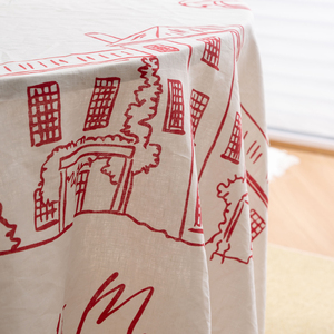 מפת שולחן עגולה צרפתית, עשויה 100% פשתן טבעי, בעבודת יד, ניתנת לכביסה ועמידה, לחתונה, מסיבה, חדר אוכל ומטבח - Product Image 4