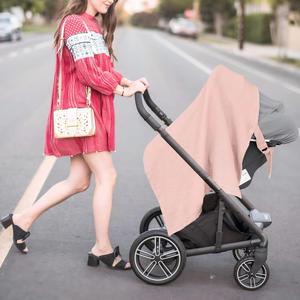 Couverture d'allaitement respirante 100% coton mousseline pour bébé, utilisable en pare-soleil pour siège auto avec cerceau rigide - Product Image 6