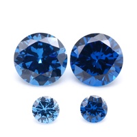 Vente directe d'usine, zircone cubique de couleur bleu saphir spéciale, 0,9 mm à 3 mm, forme ronde, pierres de zircone en vrac pour bijoux