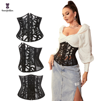 Corset amincissant gothique en dentelle et résille de 12 pouces, gaine amincissante pour la taille, grandes tailles XS-6XL pour femme