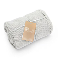 Recién llegado, manta de punto sólido de algodón orgánico de 75 * cm, nombre bordado personalizado, ropa de cama para niños, recepción de regalo para Baby Shower