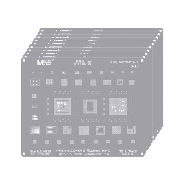 MaAnt BGA Reballing Stencil Kit for Motherboard CPU RAM Power NAND IC Chipping Planting Tin Heat Template