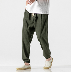 Liu Ming <span class=keywords><strong>Pas</strong></span> <span class=keywords><strong>cher</strong></span> Vente <span class=keywords><strong>en</strong></span> gros Été Hommes Décontracté Usage quotidien Couleur Unie Coton <span class=keywords><strong>Lin</strong></span> <span class=keywords><strong>Pantalon</strong></span> Taille Moyenne Poche Cordon <span class=keywords><strong>Pantalon</strong></span> - Product Image 3