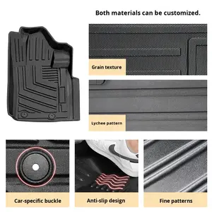 Tapis de voiture complets en TPE imperméables toutes saisons, faciles à nettoyer, inodores, antidérapants, colorés pour Mazda Sorento Carnival K5, position du plancher - Product Image 3