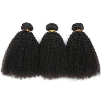 Paquets de cheveux humains brésiliens en gros, paquet de cheveux humains non traités Afro Kinky Curly 4a 4b 4c alignés sur les cuticules